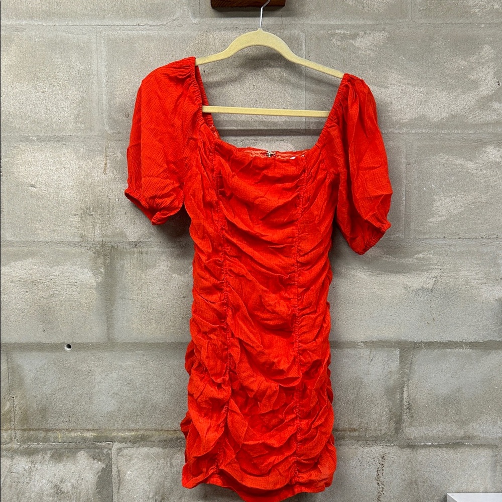 Moon River Vibrant Red Mini Dress